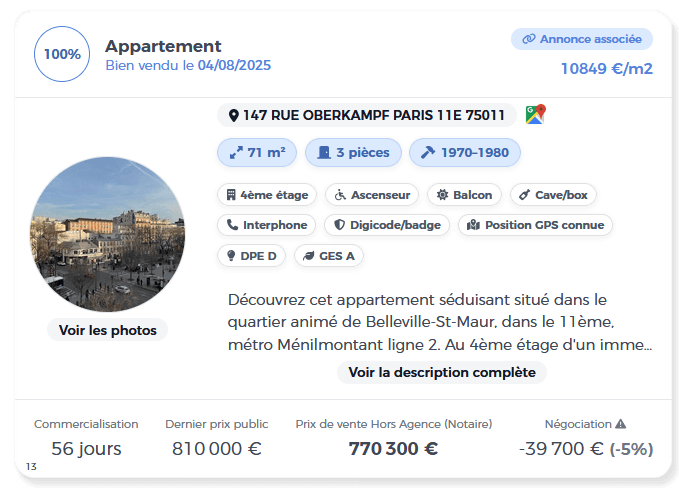 Transactions immobilières